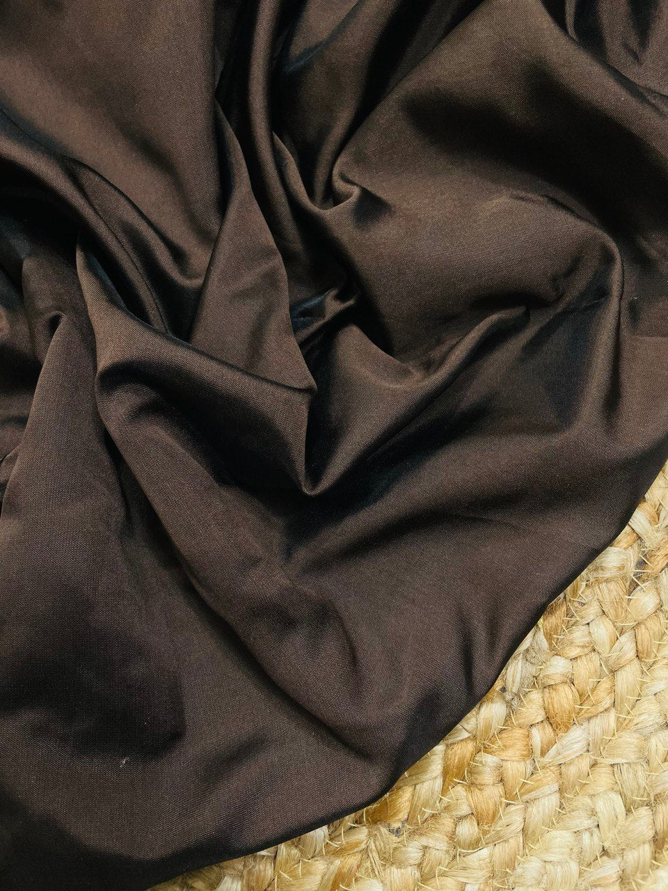(On SALE Prices) Plain Tapeta Silk Fabric Big WIDTH!! - Brown