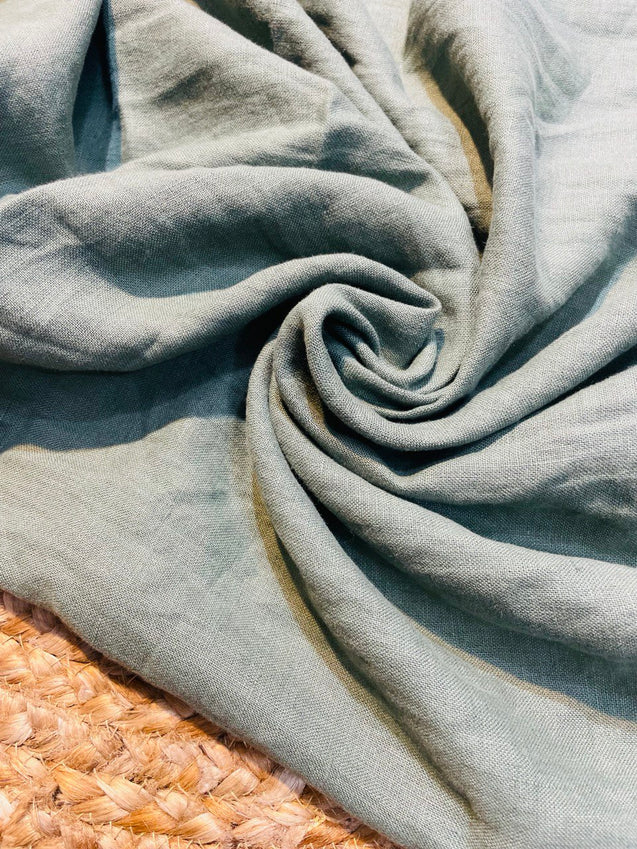 Premium Pure Linen Fabric - BIG WIDTH!! (Dark Green)