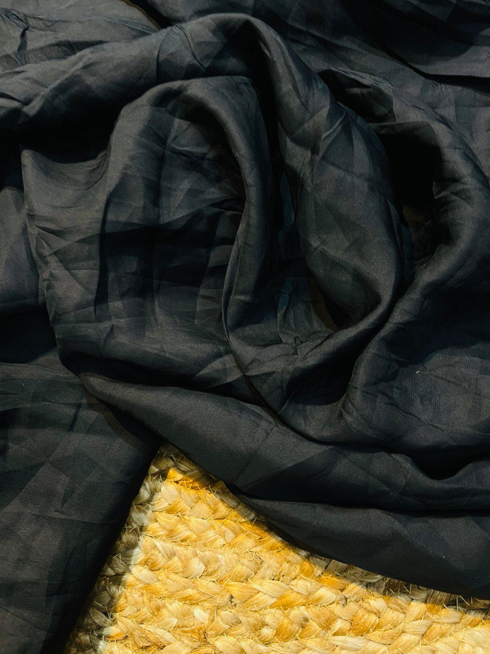 Premium Pure Viscose Soft Organza Fabric - BIG WIDTH!! (All Black)