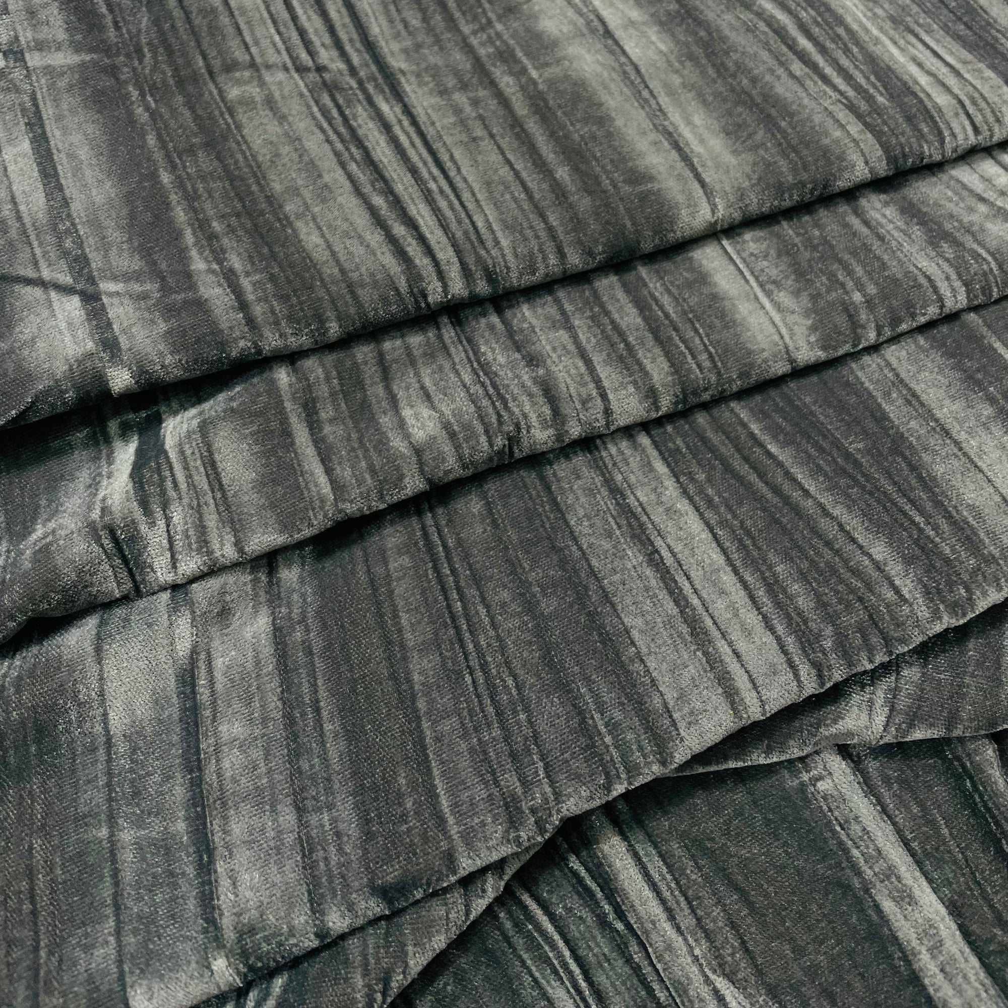 Premium Pure Imported Crushed Velvet FABRIC - GREY