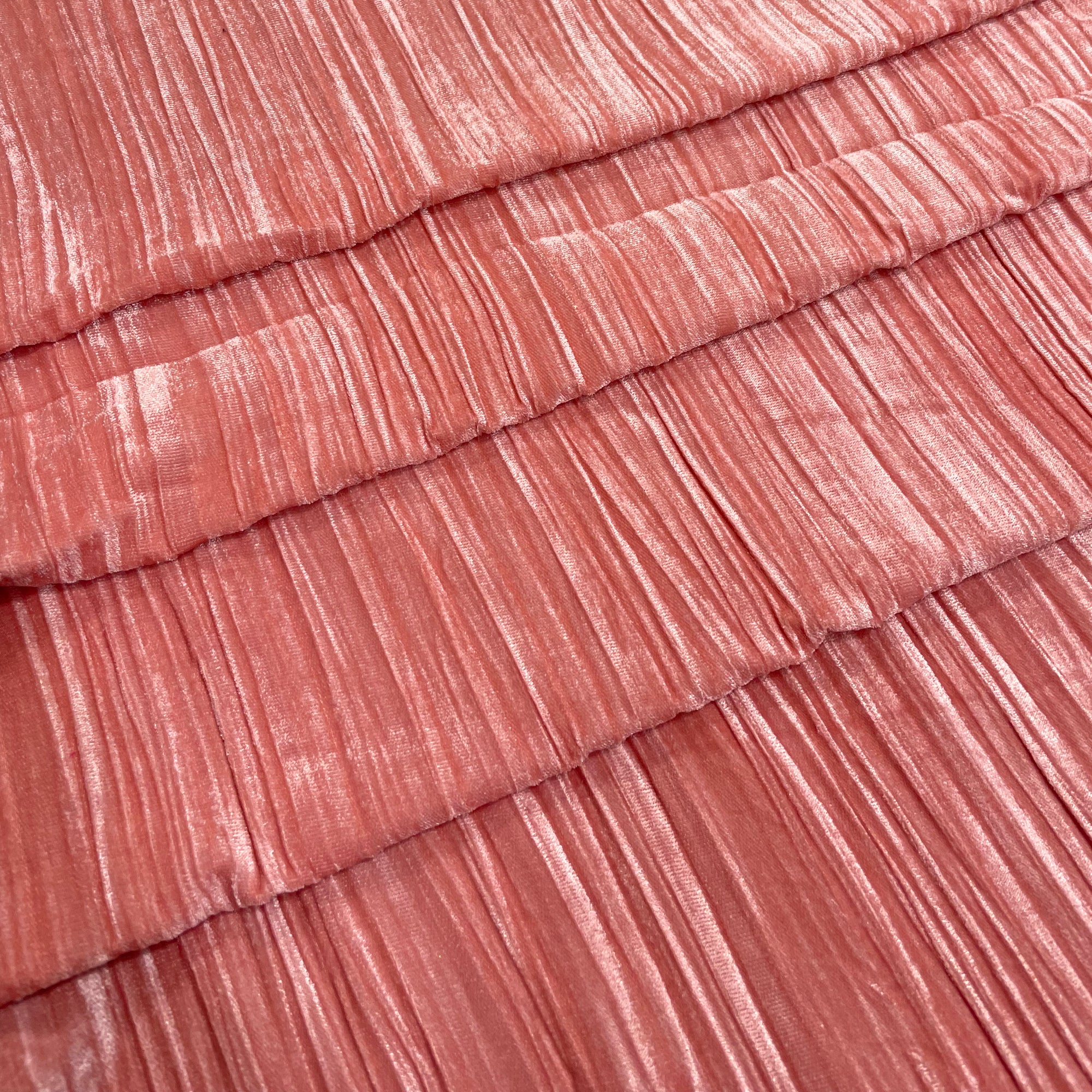 Premium Pure Imported Crushed Velvet FABRIC - Peach