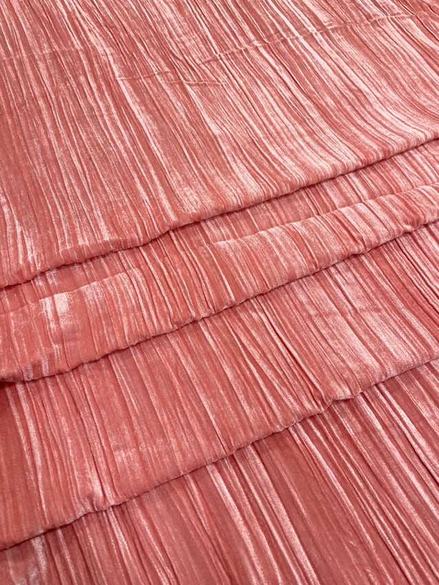 Premium Pure Imported Crushed Velvet FABRIC - Peach