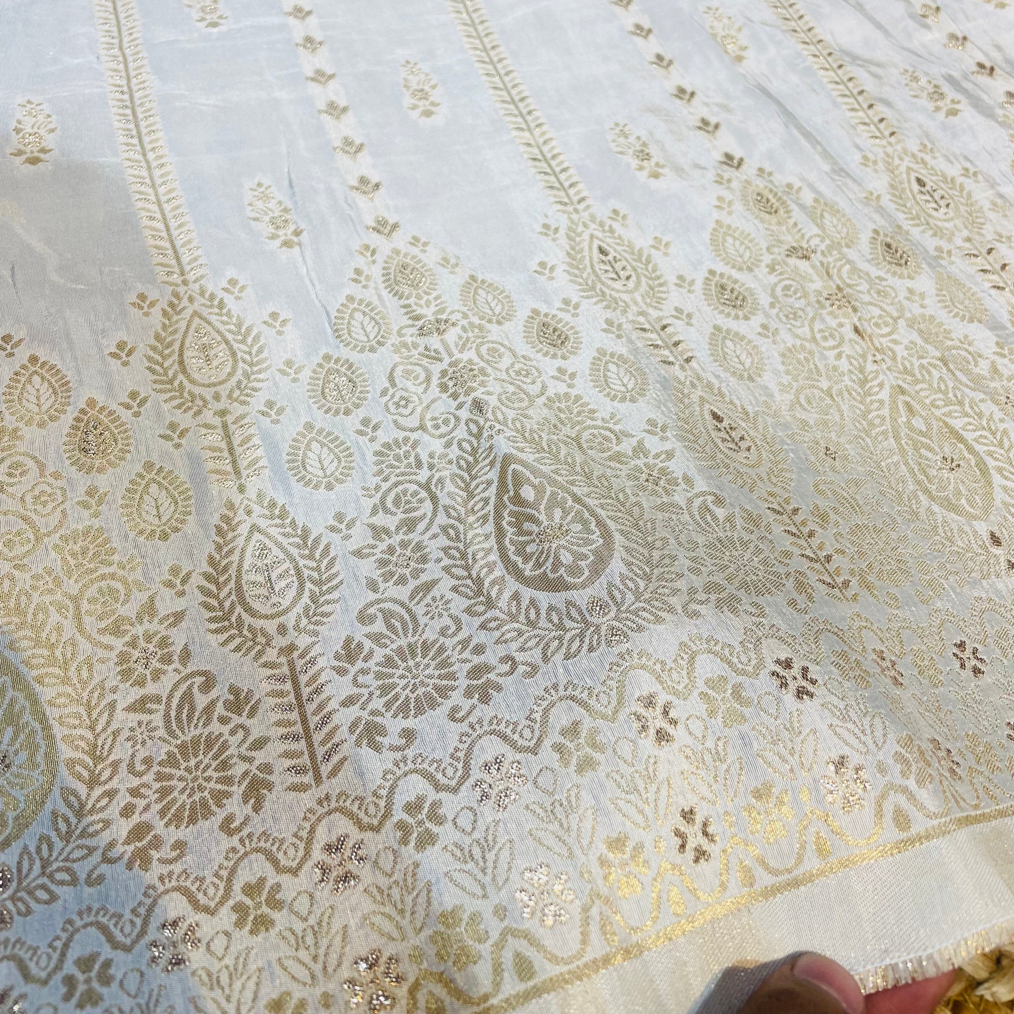 Most Premium Quality Of Dola Silk Weaving Fine Zari Work (DYEABLE)