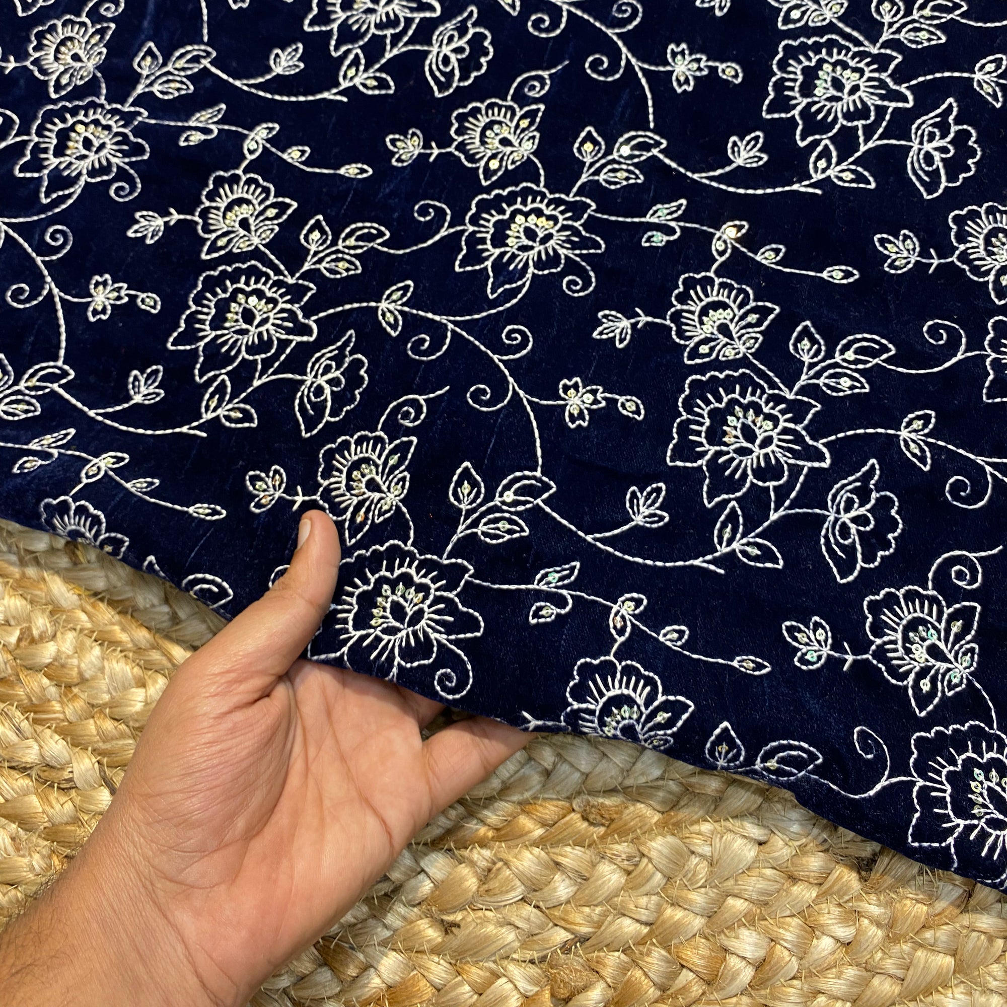 On SALE - Most Premium Velvet 9000 Embroidered FABRICS (2.5 Meter Cut Size)