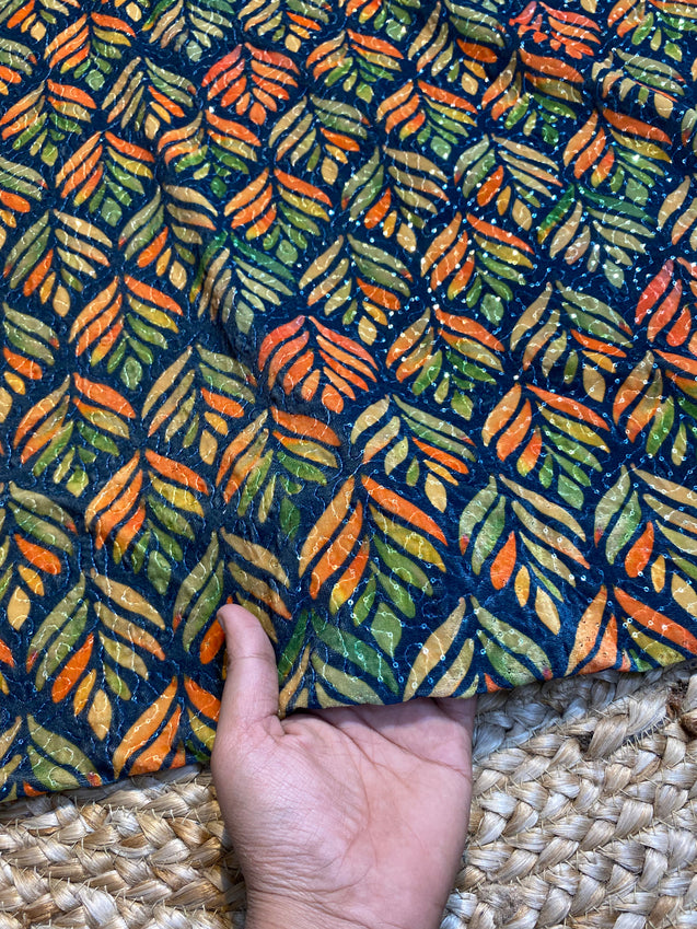 On SALE - Most Premium Velvet 9000 Embroidered FABRICS (2.5 Meter Cut Size)