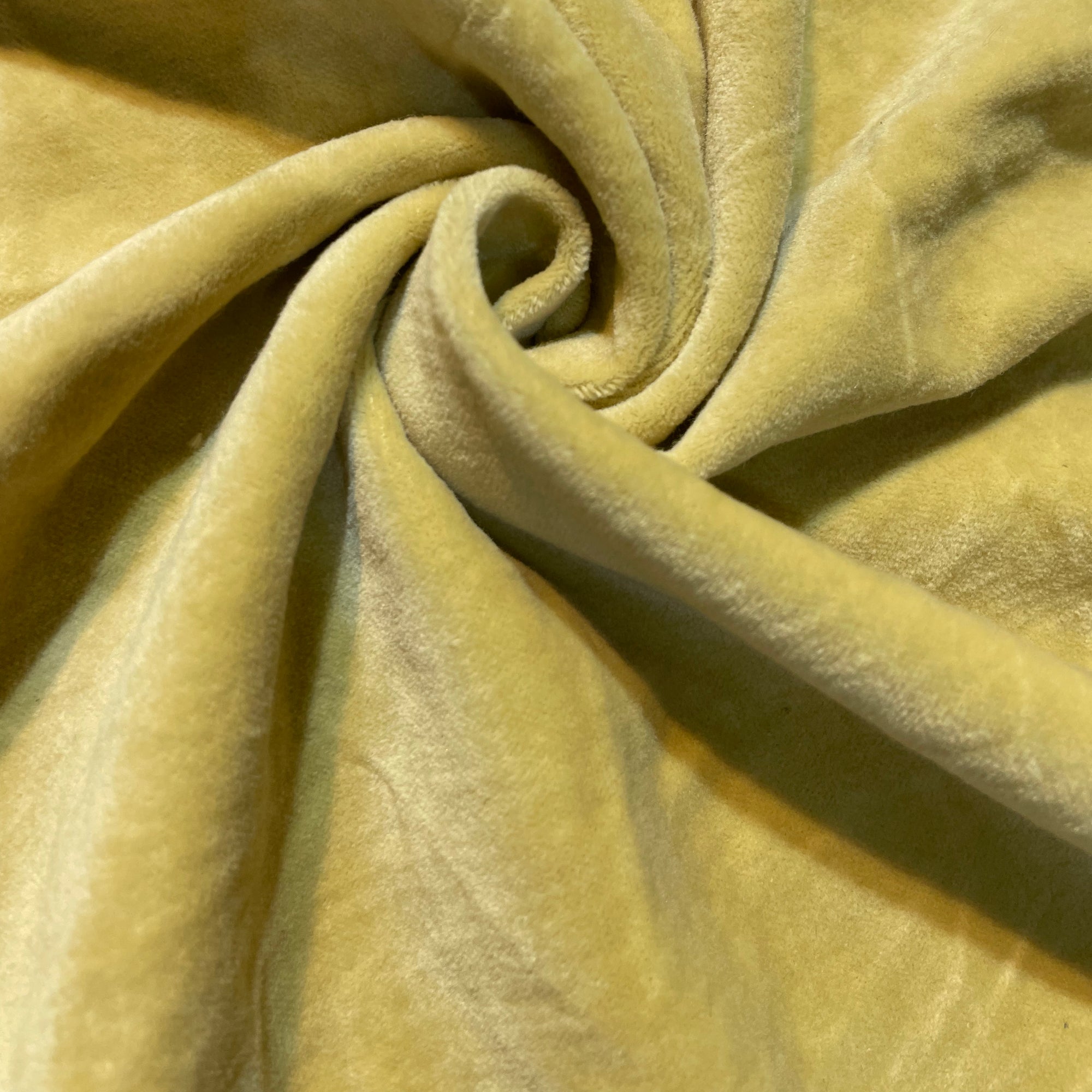 Imported Premium Pure Export Quality Cotton Velvet Fabric ( Lime Yellow )