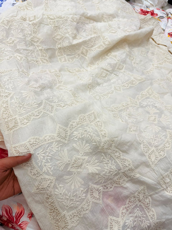 Most Premium Pure Cotton Hakuba Crosia Fabric  (Dyeable Also)