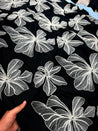 Premium Fine 3D Dori Work With Chikan On Pure Linen Cotton FABRIC (Big WIDTH!!)