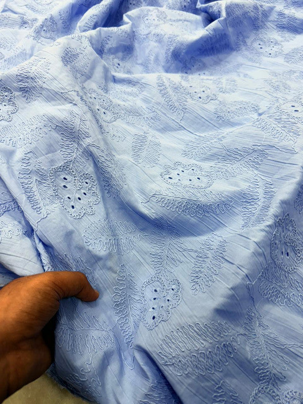 Premium Fine 3D Dori Work With Chikan On Pure Cotton FABRIC (Big WIDTH!!)