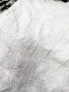 Premium Fine 3D Dori Work With Chikan On Pure Linen Cotton FABRIC (Big WIDTH!!)