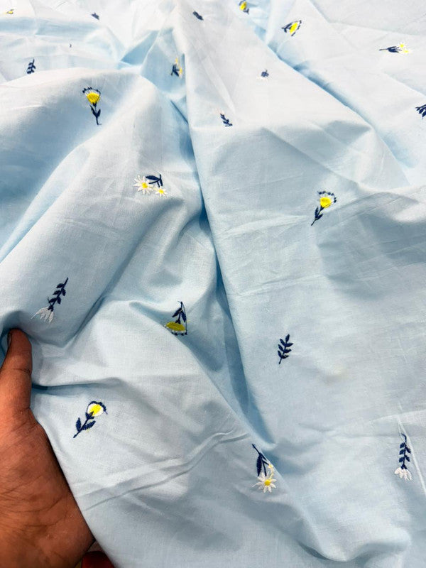 Most Premium Pure Fine Thread Embroidery On Cotton FABRIC (Big WIDTH!!)