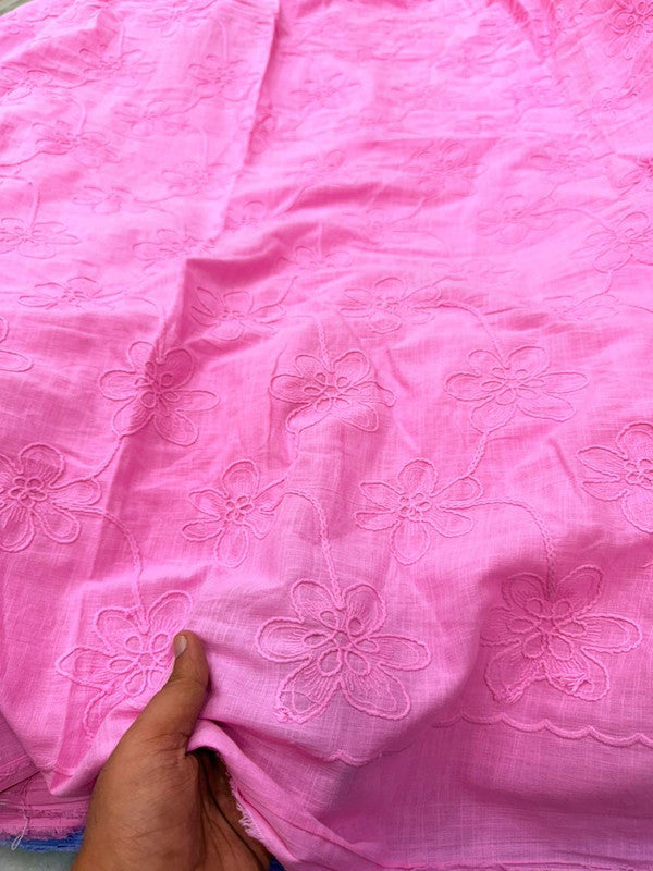 Premium Fine 3D Dori Work With Chikan On Pure Cotton FABRIC (Big WIDTH!!)