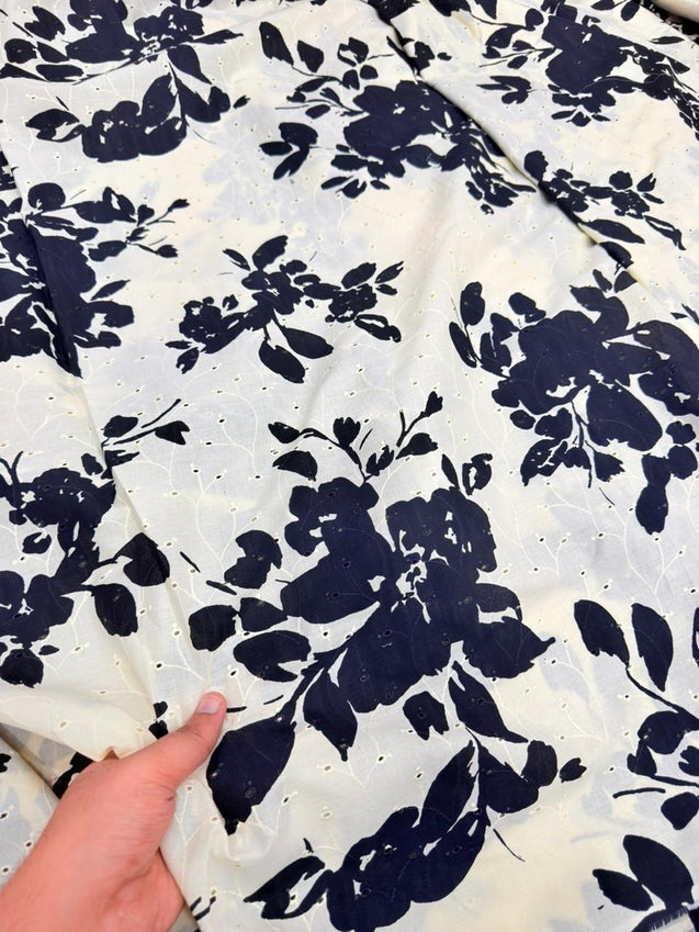 Most Premium Pure Cotton Hakuba Chikankari Printed Fabric (Big WIDTH!!)