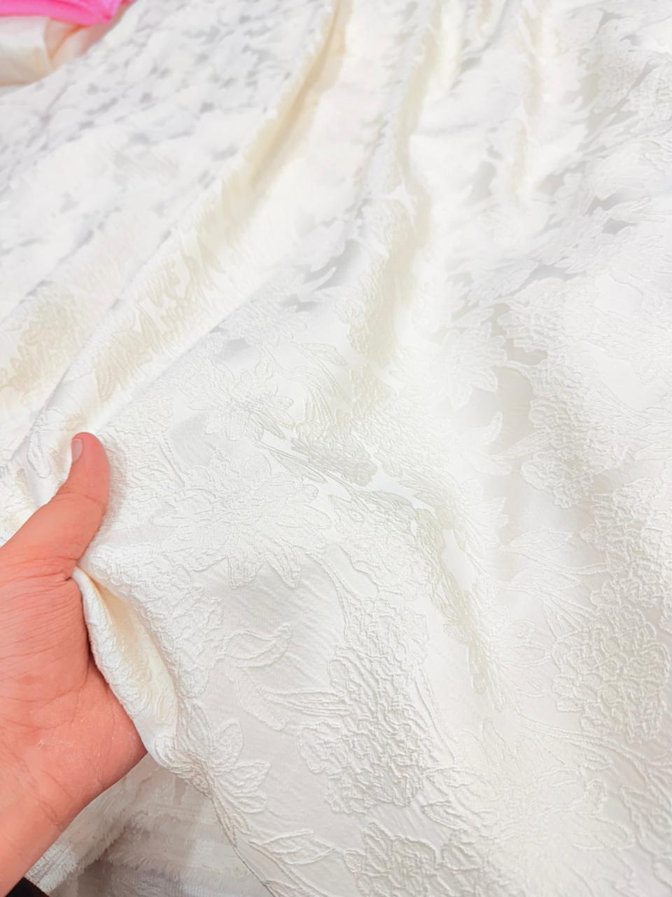 Most Premium Pure Jaquard Silk FABRIC (DYEABLE ALSO) (Big WIDTH!!)