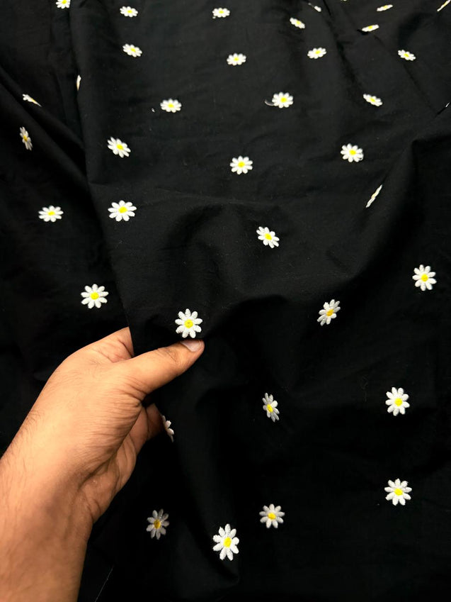 Most Premium Pure Fine Thread Embroidery On Cotton FABRIC (Big WIDTH!!)