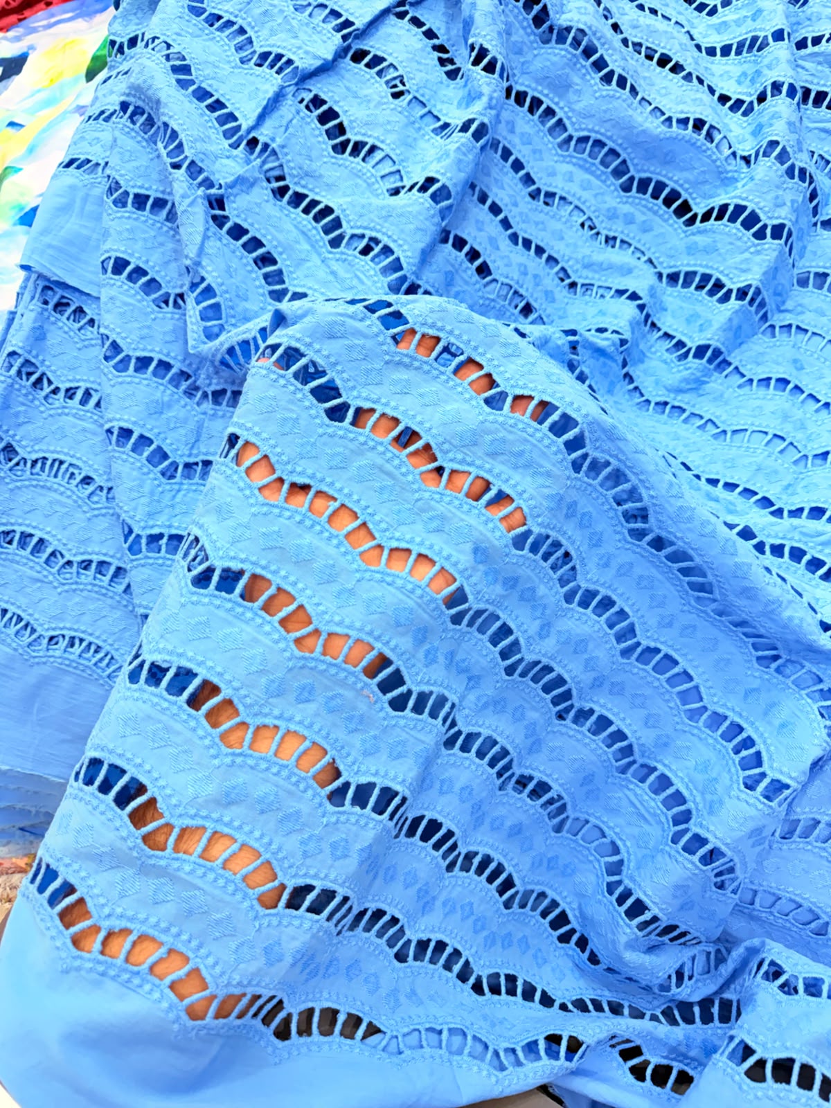 Premium Fine GPO LACEWORK Hakuba Chikan Work On Pure Cotton FABRIC (Big WIDTH!!)