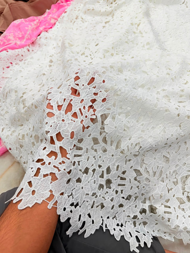 Most Premium Pure Imported Crosia FABRIC (Big WIDTH!!) (Dyeable Also)