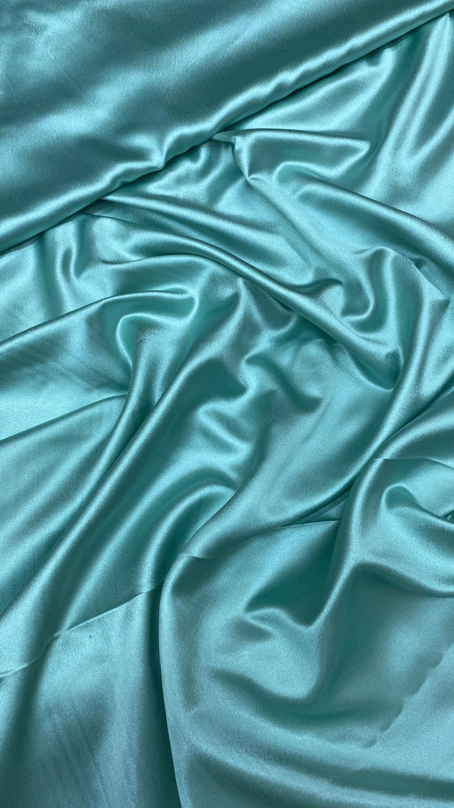 Most Premium Quality Of Soft FABRICS- MAU Pure SATIN Soft Fabric ( Elaichi Green )
