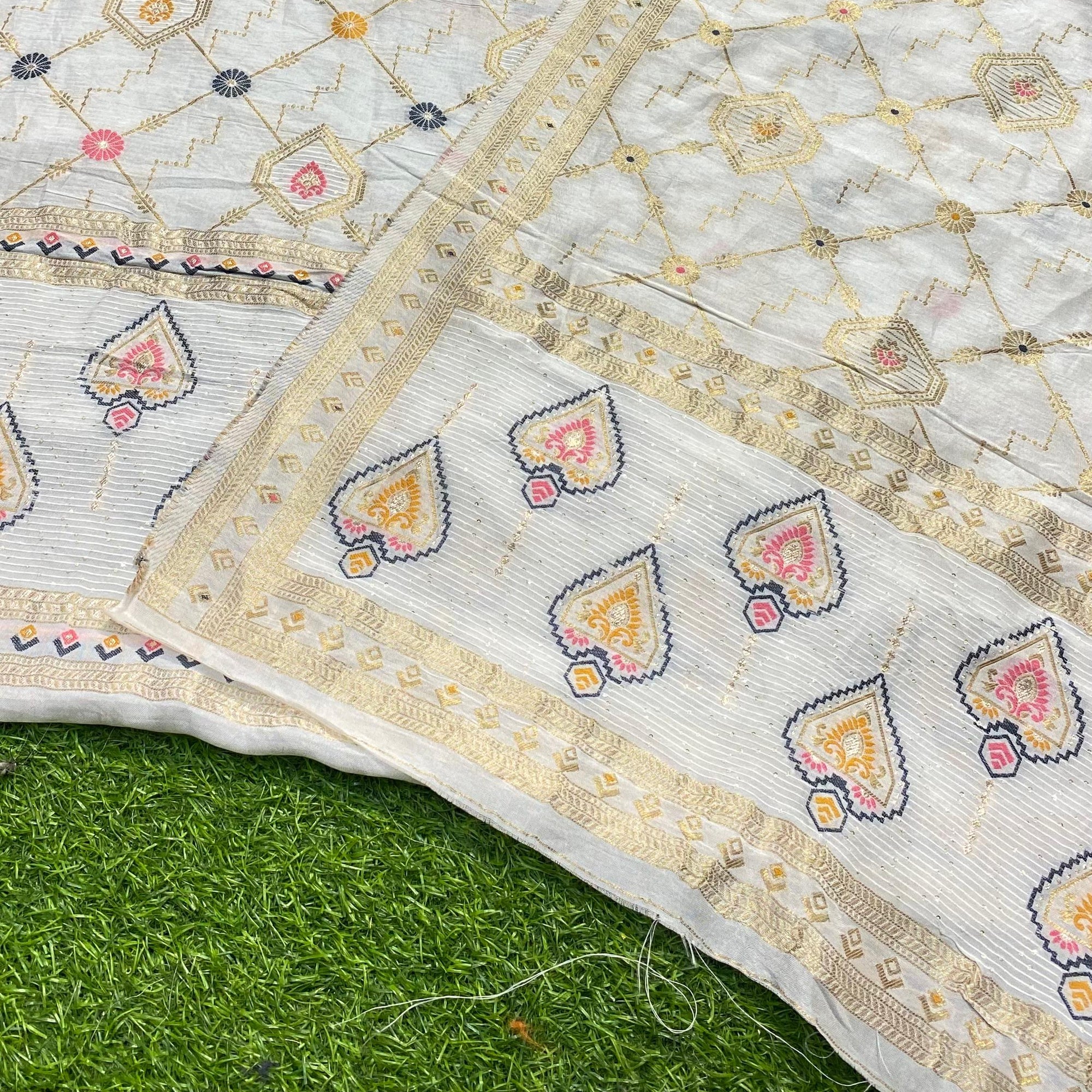 Most Premium Quality Of Suits - Dola Silk Dyeable  ( Complete Suit With SALWAAR)