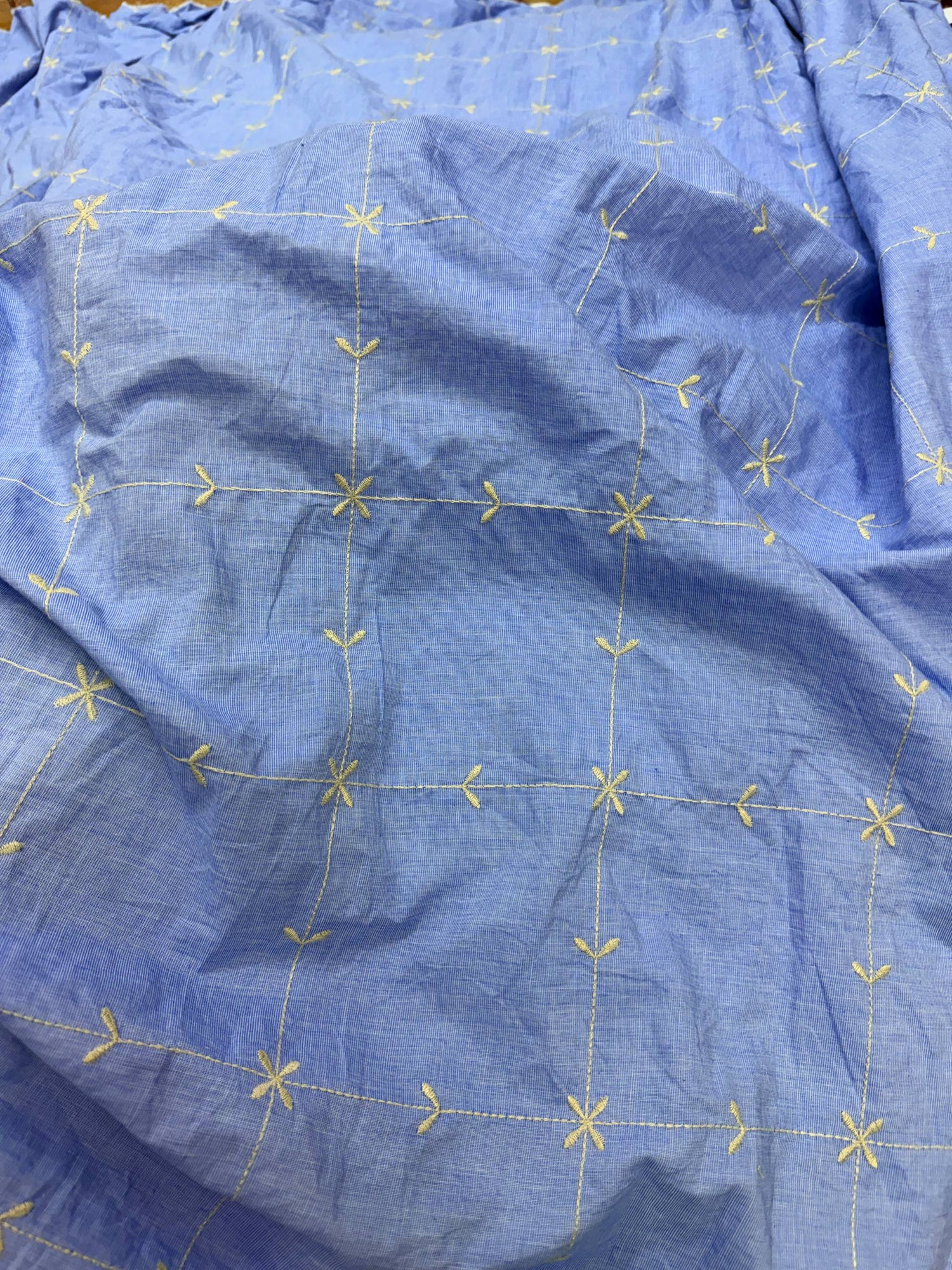 Most Premium Pure Hakuba Chikankari Cotton Fabric (Big WIDTH!!)