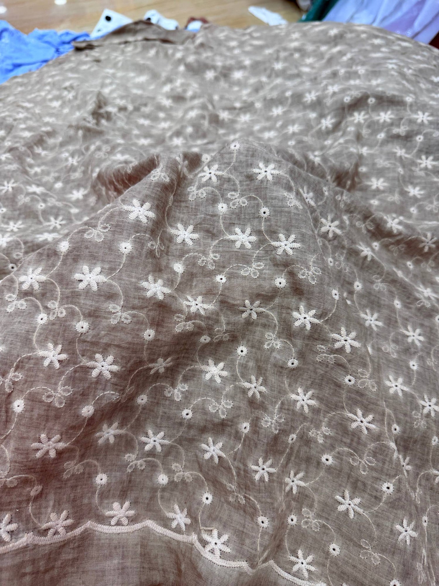 Most Premium Pure Hakuba Chikankari Cotton Fabric (Big WIDTH!!)