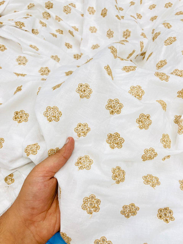 Most Premium Pure Cotton Hakuba Chikankari Fabric (Big WIDTH!!)