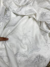 Most Premium Pure Muslin Cotton Aari Embroidery FABRIC (Big WIDTH!!) (Dyeable Also)