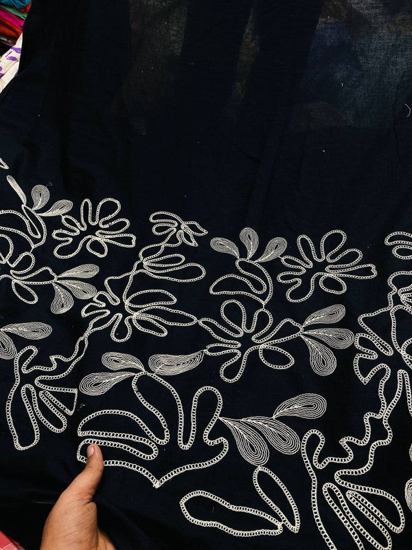 Most Premium Pure Cotton FABRIC With Fine Dori Embroidery (Big WIDTH!!)