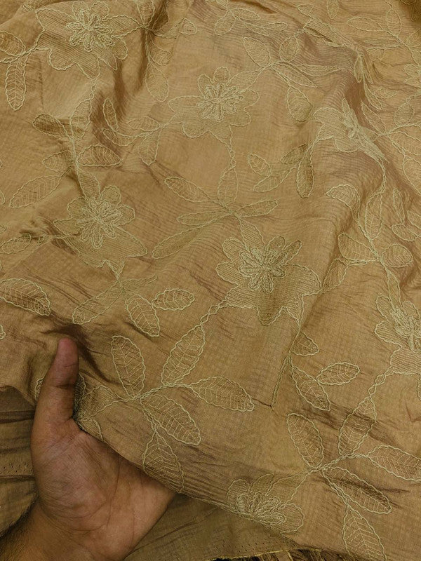 Premium Fine 3D Dori Work With Chikan On Pure Muslin Cotton (Big WIDTH!!)