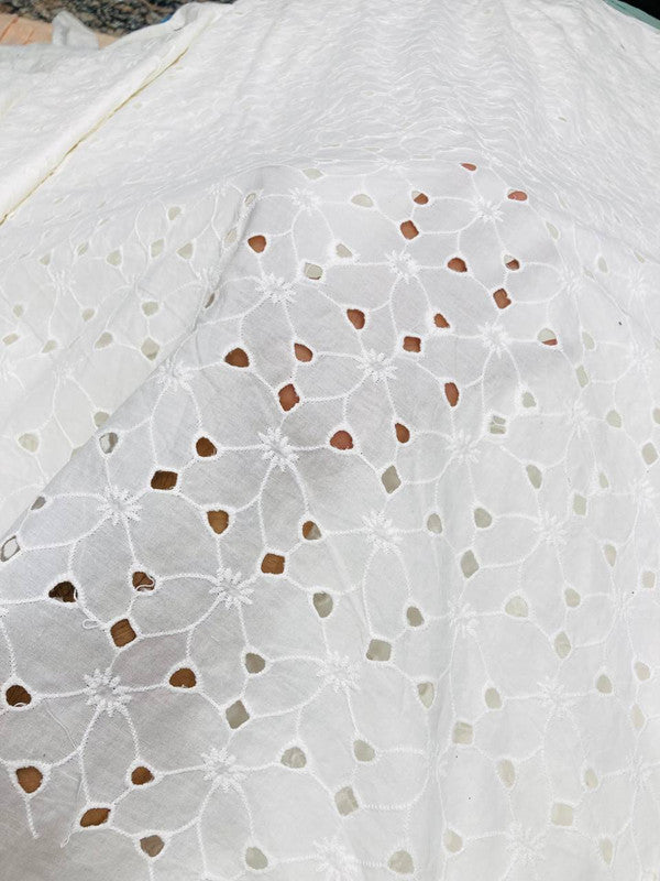 Most Premium Pure Cotton Hakuba Chikankari Fabric (Dyeable Also)