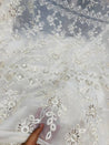 Most Premium Imported 3D Dori Fine Embroidery Imported Organza FABRIC (Big WIDTH!!) - DYEABLE ALSO
