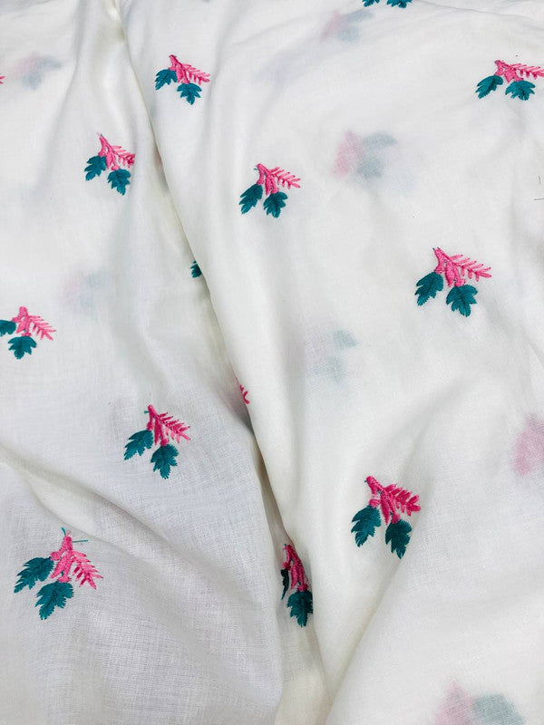 Most Premium Pure Fine Thread Embroidery On Cotton FABRIC (Big WIDTH!!)