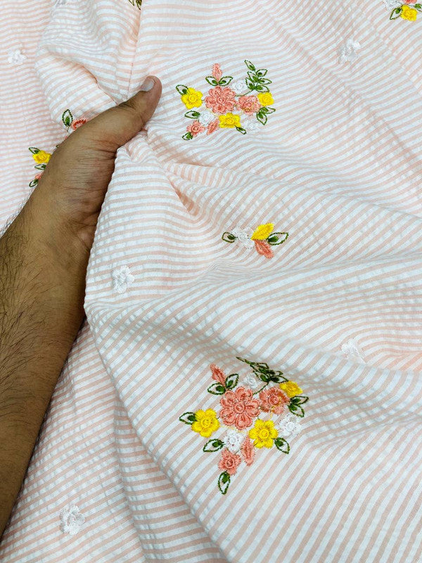 Most Premium Pure Fine Thread Embroidery On Sher Shakkar Cotton FABRIC (Big WIDTH!!)