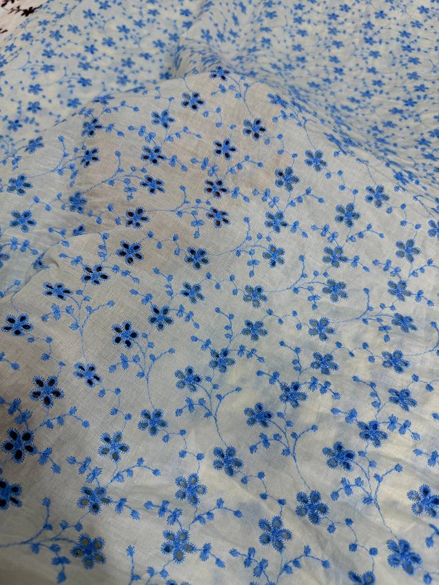 Most Premium Pure Hakuba Chikankari Cotton Fabric (Big WIDTH!!)