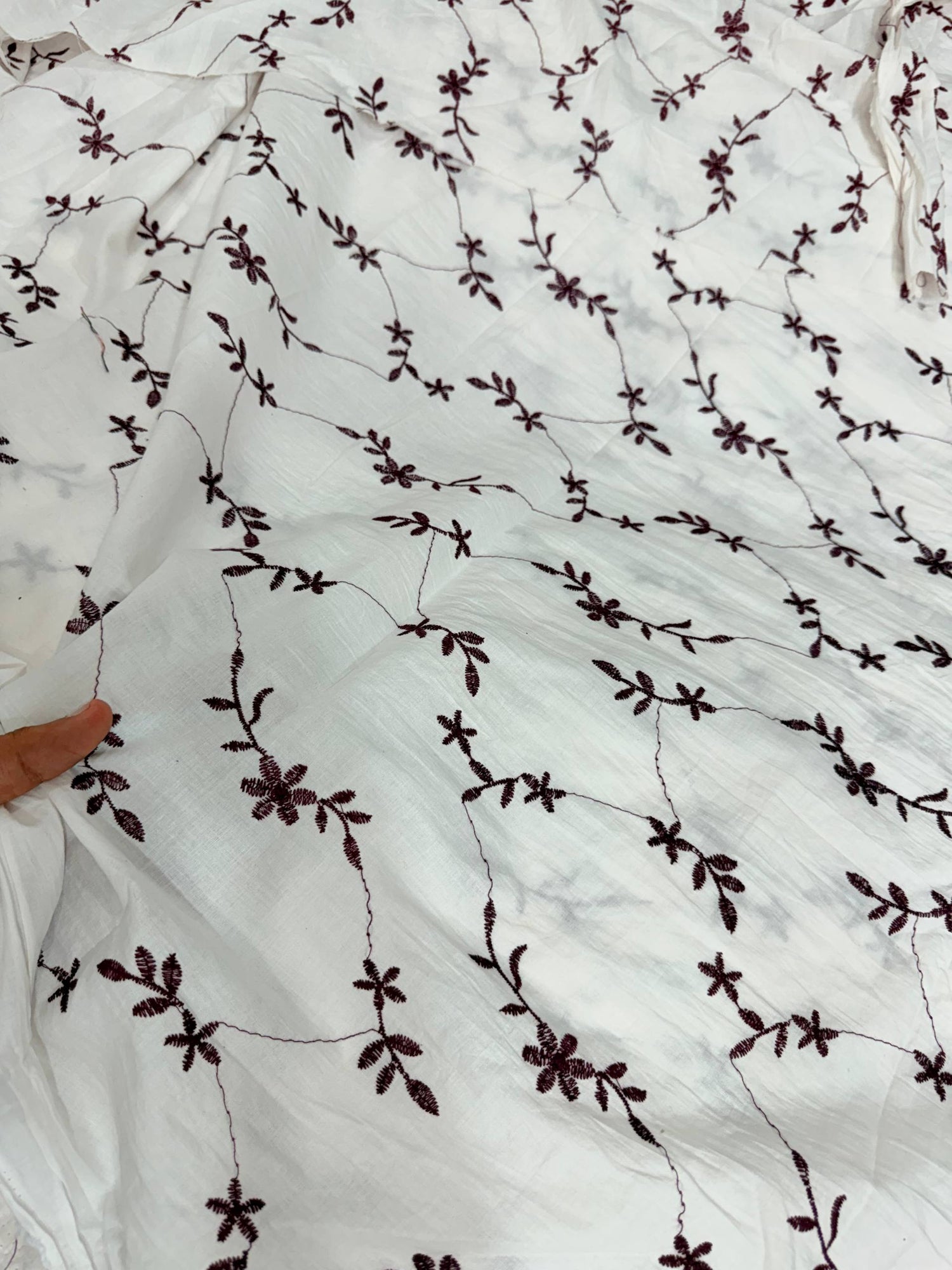 Most Premium Pure Hakuba Chikankari Cotton Fabric (Big WIDTH!!)