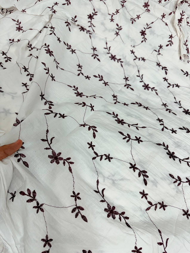 Most Premium Pure Hakuba Chikankari Cotton Fabric (Big WIDTH!!)