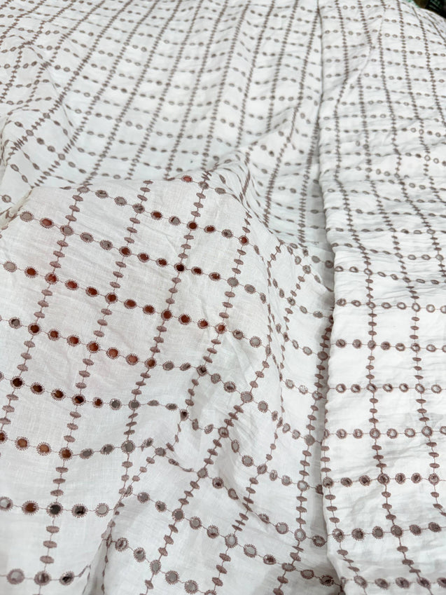 Most Premium Pure Hakuba Chikankari Cotton Fabric (Big WIDTH!!)