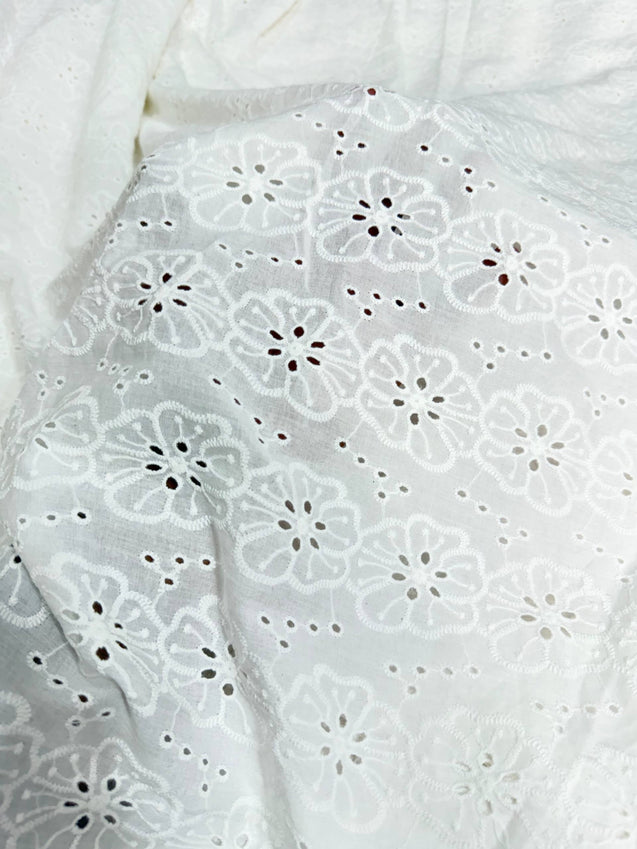 Most Premium Pure Hakuba Chikankari Cotton Fabric (Big WIDTH!!) Dyeable Also
