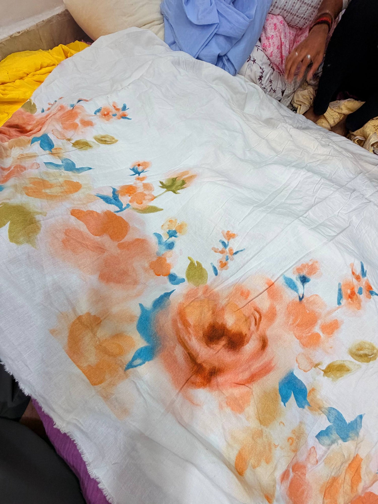 Most Premium Pure Linen Cotton Printed Fabric (Big WIDTH!!)