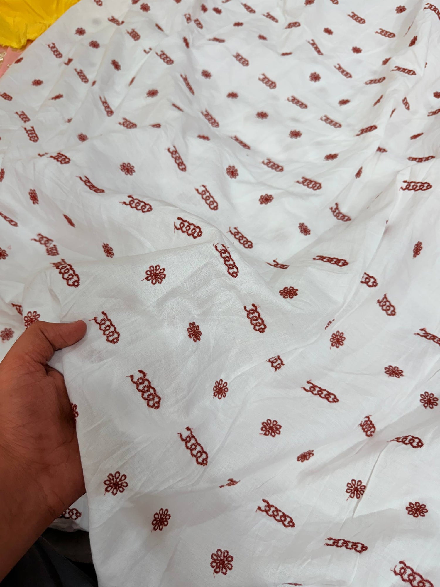 Most Premium Pure Hakuba Chikankari Cotton Fabric (Big WIDTH!!)