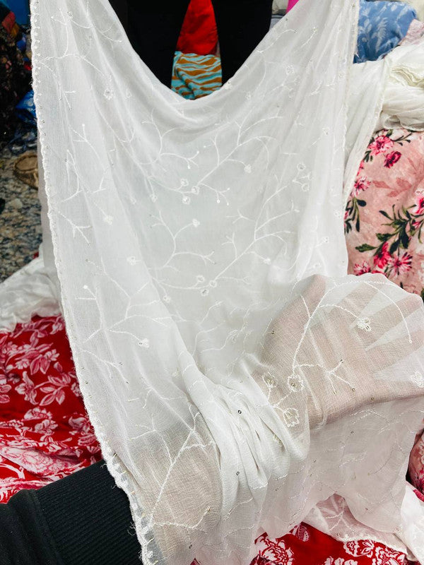 Most Premium Pure Chiffon FABRIC With Fine Sequin Work Dyeable Also For Dupatta