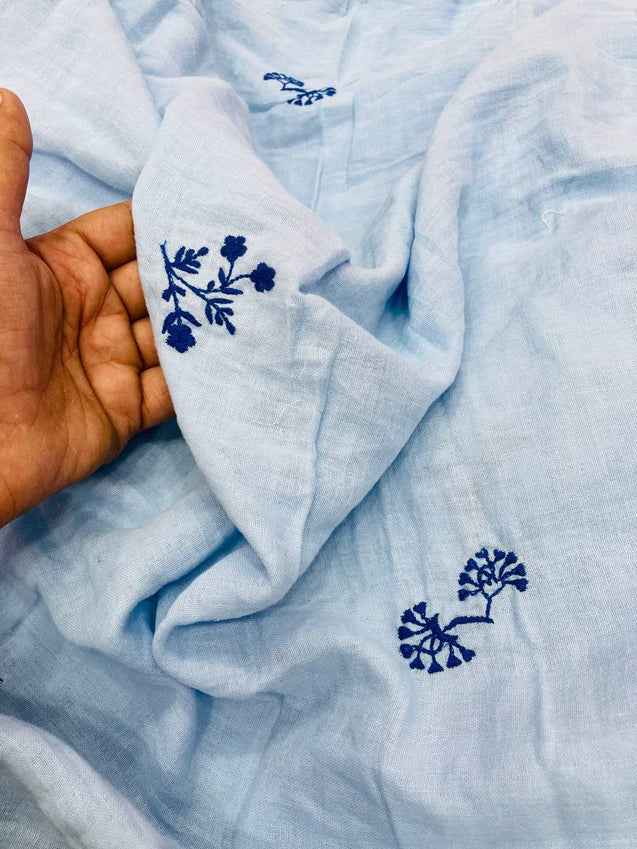 Most Premium Pure Fine Thread Embroidery On Double Cotton FABRIC (Big WIDTH!!)