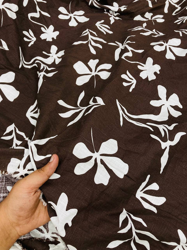 Most Premium BRANDED Pure LINEN Cotton PRINTED FABRIC (Big WIDTH!!)