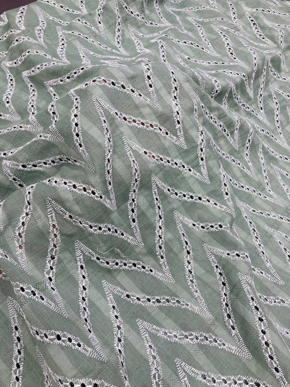 Most Premium Pure Cotton Hakuba Chikankari Fabric (Big WIDTH!!)