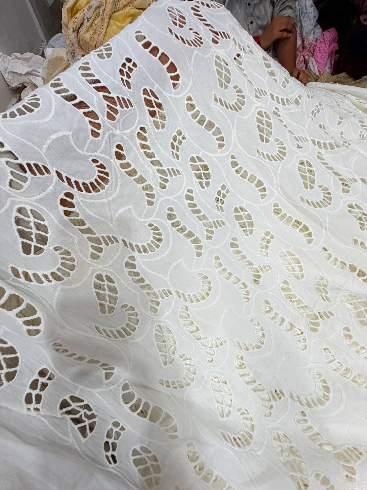 Most Premium Pure Hakuba Chikankari Cotton Fabric (Big WIDTH!!) Dyeable Also