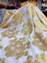 Most Premium Fine Zari Weaving On Pure Georgette FABRIC (Big WIDTH!!) Dyeable Also