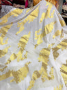 Most Premium Fine Zari Weaving On Pure Georgette FABRIC (Big WIDTH!!) Dyeable Also