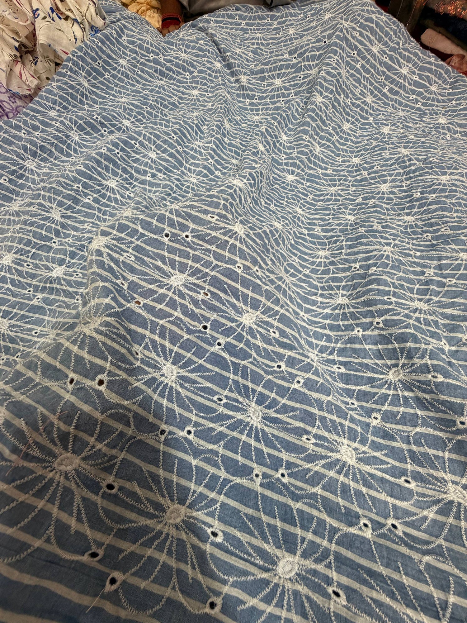 Most Premium Pure Hakuba Chikankari Cotton Fabric (Big WIDTH!!)
