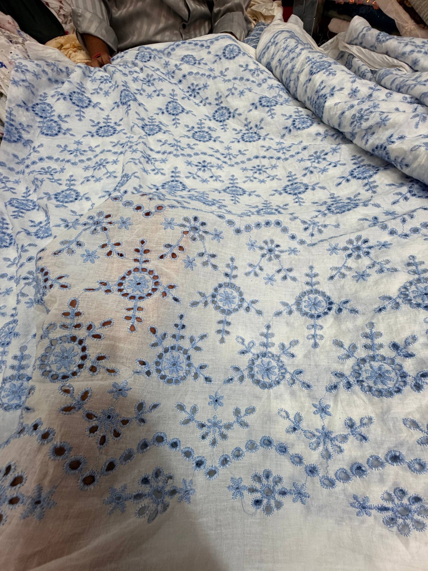 Most Premium Pure Hakuba Chikankari Cotton Fabric (Big WIDTH!!)