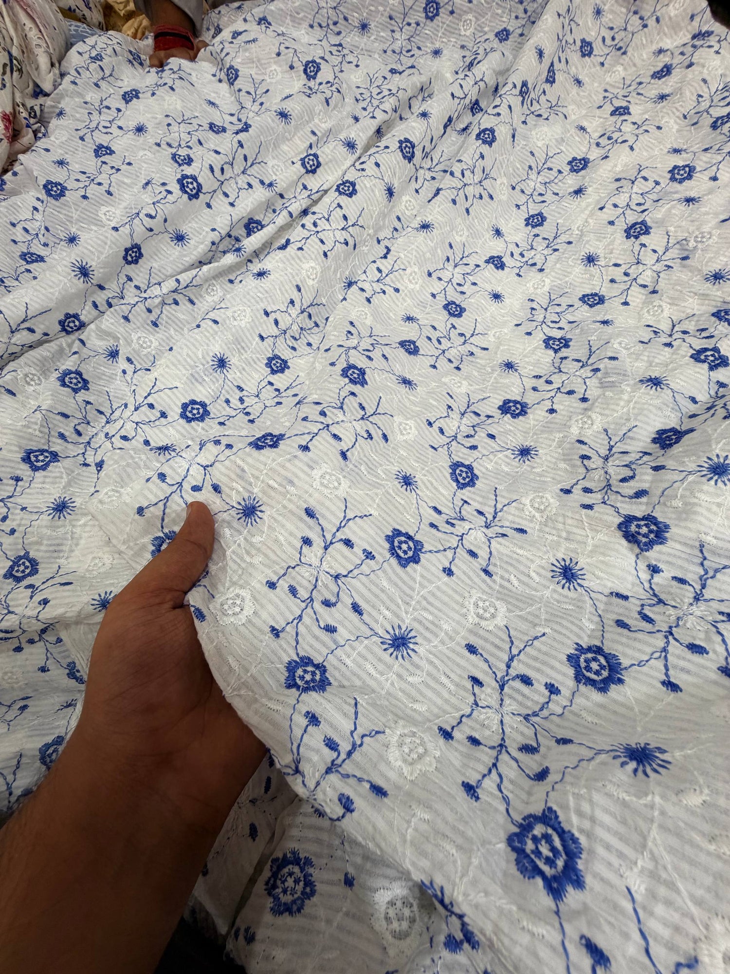 Most Premium Pure Hakuba Chikankari Cotton Fabric (Big WIDTH!!)